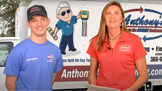 Nick and Erica in front of Anthony's Truck